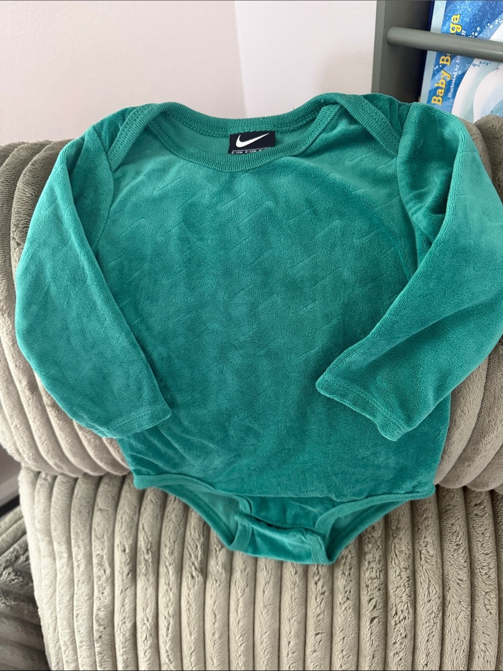 Nike Baby Long-Sleeve One-Piece in Teal Green